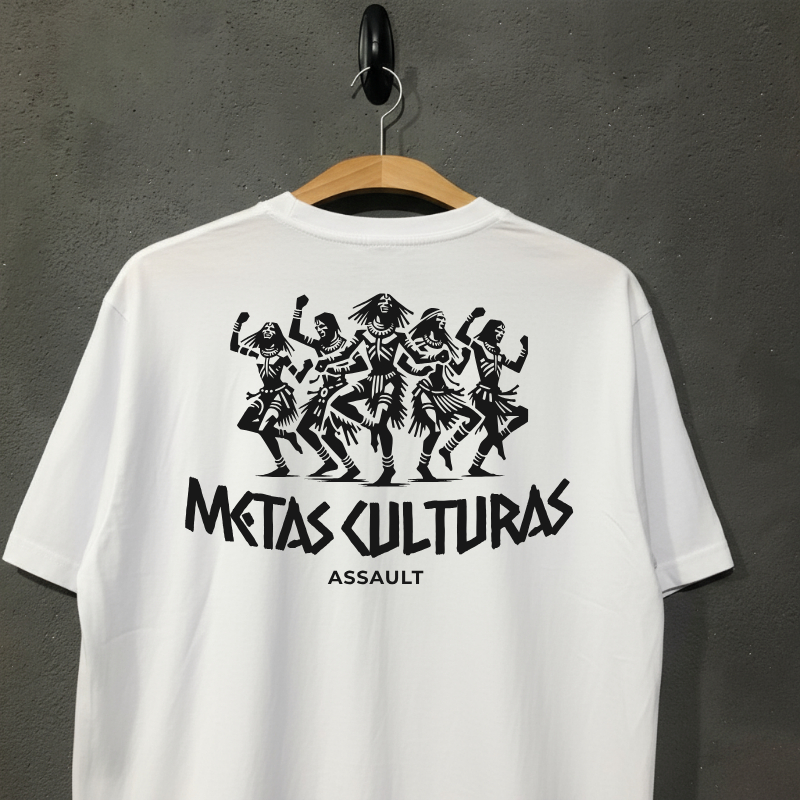 Camiseta Oversized Assalt Streetwear Estampada Moda Urbana Estilo Rua Camisa Larga Manga Curta Jovem