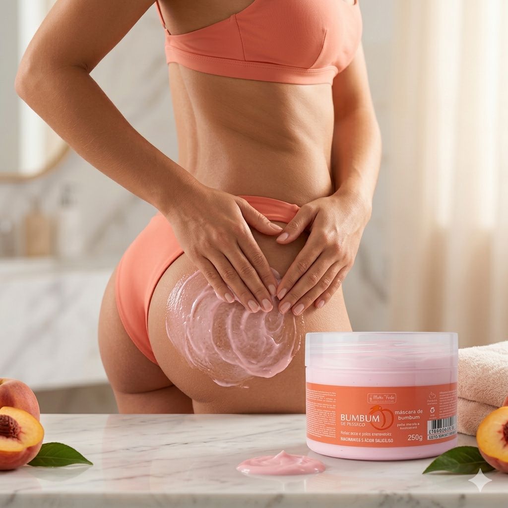 Máscara Bumbum de Pêssego Pele Macia e Hidratada Matto Verde 250g Reduz Acne em Oferta na Shopee