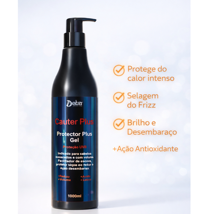 Defrizante  Gel Creme Protector Plus  1l  Cauter Plus Detra Hair Cosmetics