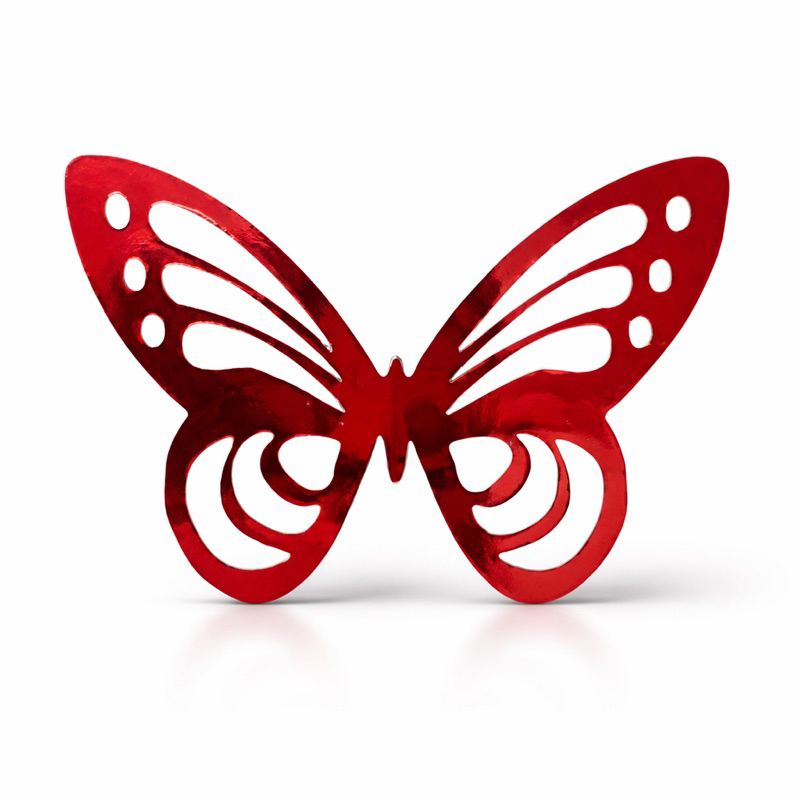 Aplique Borboleta Vermelha 5cm Papel Lamicote 250g | Topo de Bolo | Lembrancinha | Decoração Festa