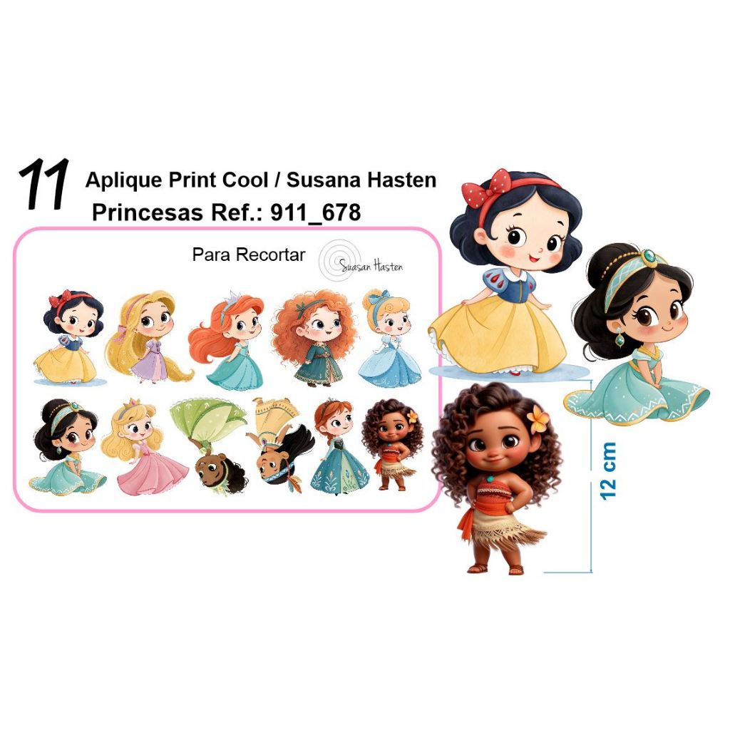 Aplique Princesas Patche Termocolante Para Roupas