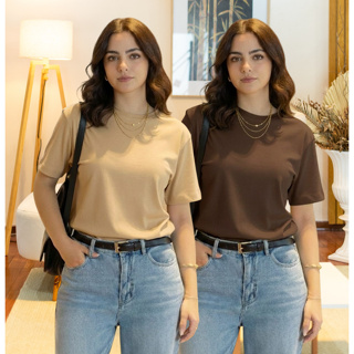 Kit 2 T-shirts Básicas 100% Algodão Camisetas Femininas e Masculinas Sem Estampa Unissex em Oferta na Shopee