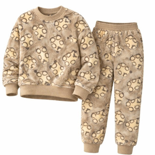 Conjunto Pijama Infantil Peluciado Brilha no Escuro Bege e Rosa Neon Com Capuz e Sem Menino e Menina em Oferta na Shopee