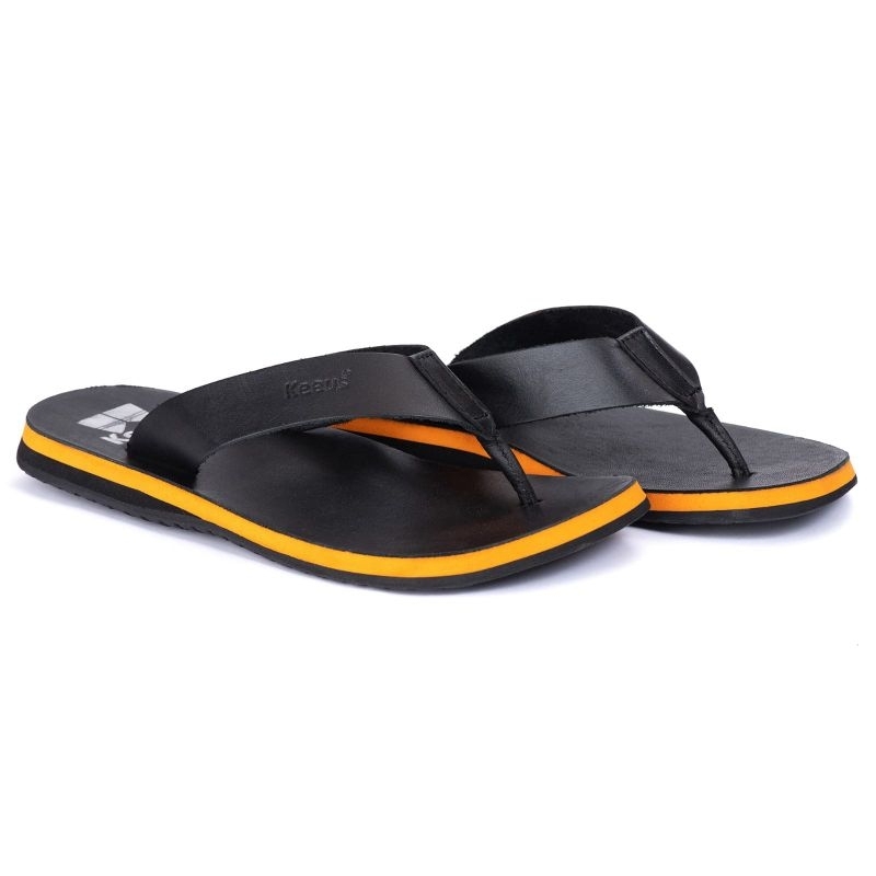 Chinelo masculino de couro fácil de calçar sandália de dedo estilosa antiderrapante Confortável Modelo Toledo