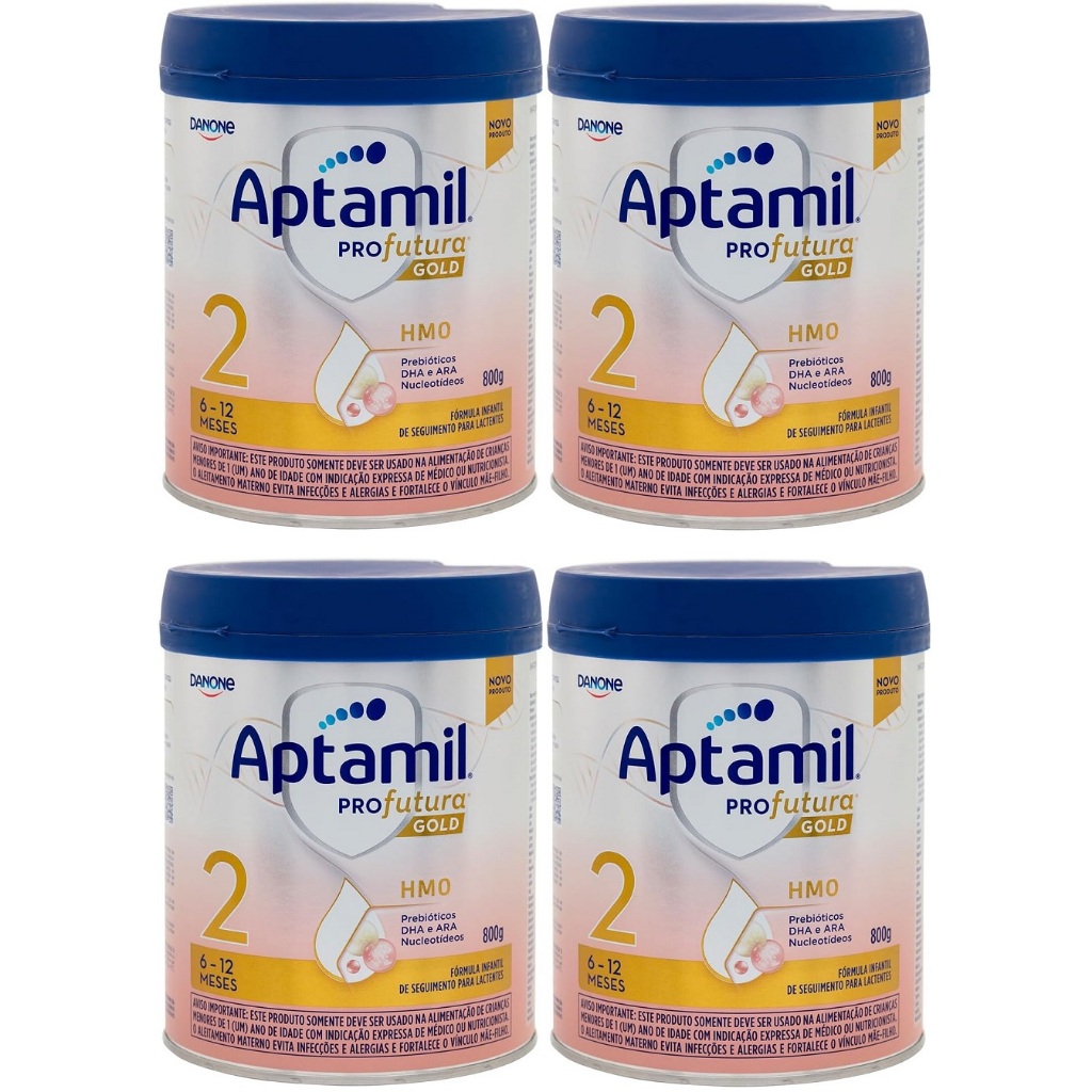 4 Latas Aptamil Profutura Gold 2 800g - 6-12 meses EQ.1
