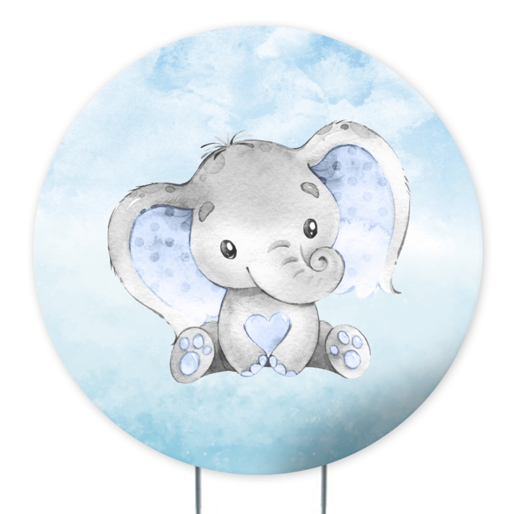 Capas de painel redondo, trio de capas veste fácil, tema ELEFANTE Sublimado decoração de aniversário em Oferta na Shopee