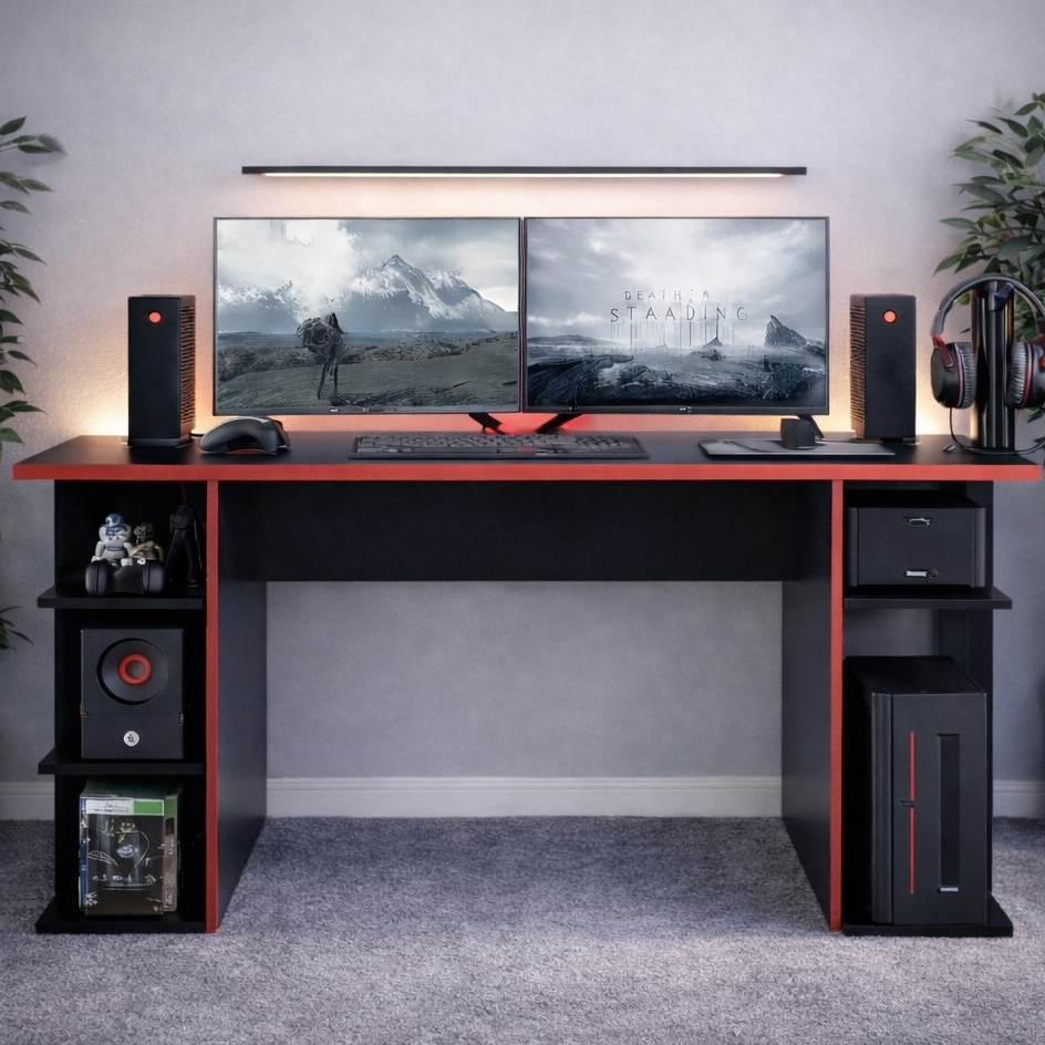 Mesa Gamer Escrivaninha Computador Notebook PC Escritótio Quarto Jogos Compacta Moderna Casa Cores