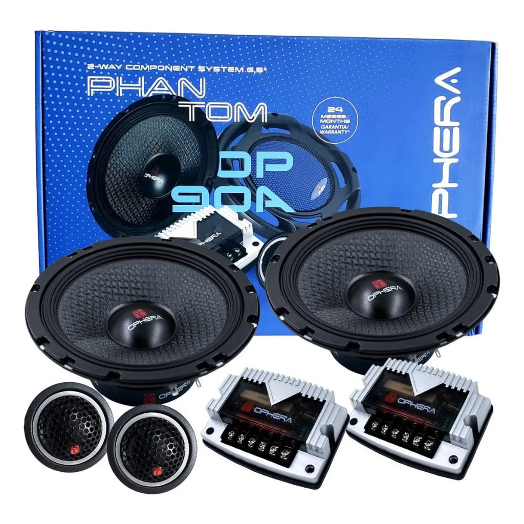 Alto Falante Kit 2 Vias Ophera Phantom Op90 6 Polegadas 180w Rms Som automotivo