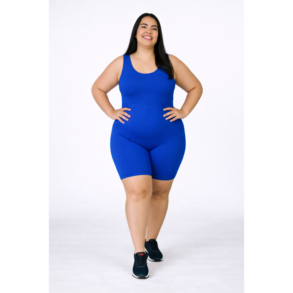 Macacao Maio Curto Plus Size regata Academia Hidroginastica Pilates yoga treino crossfit  Suplex sem tranparencia