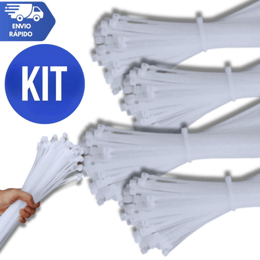 Abraçadeira de Nylon Enforca Gato Braçadeira Cintas Plásticas 2,5mm X 200mm Branca Variáveis Utilidades