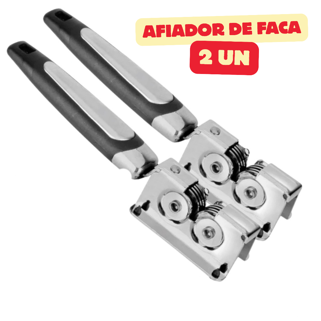 Kit 2 Afiador Amolador de Facas Canivete Aço Inox Profissional Tesoura