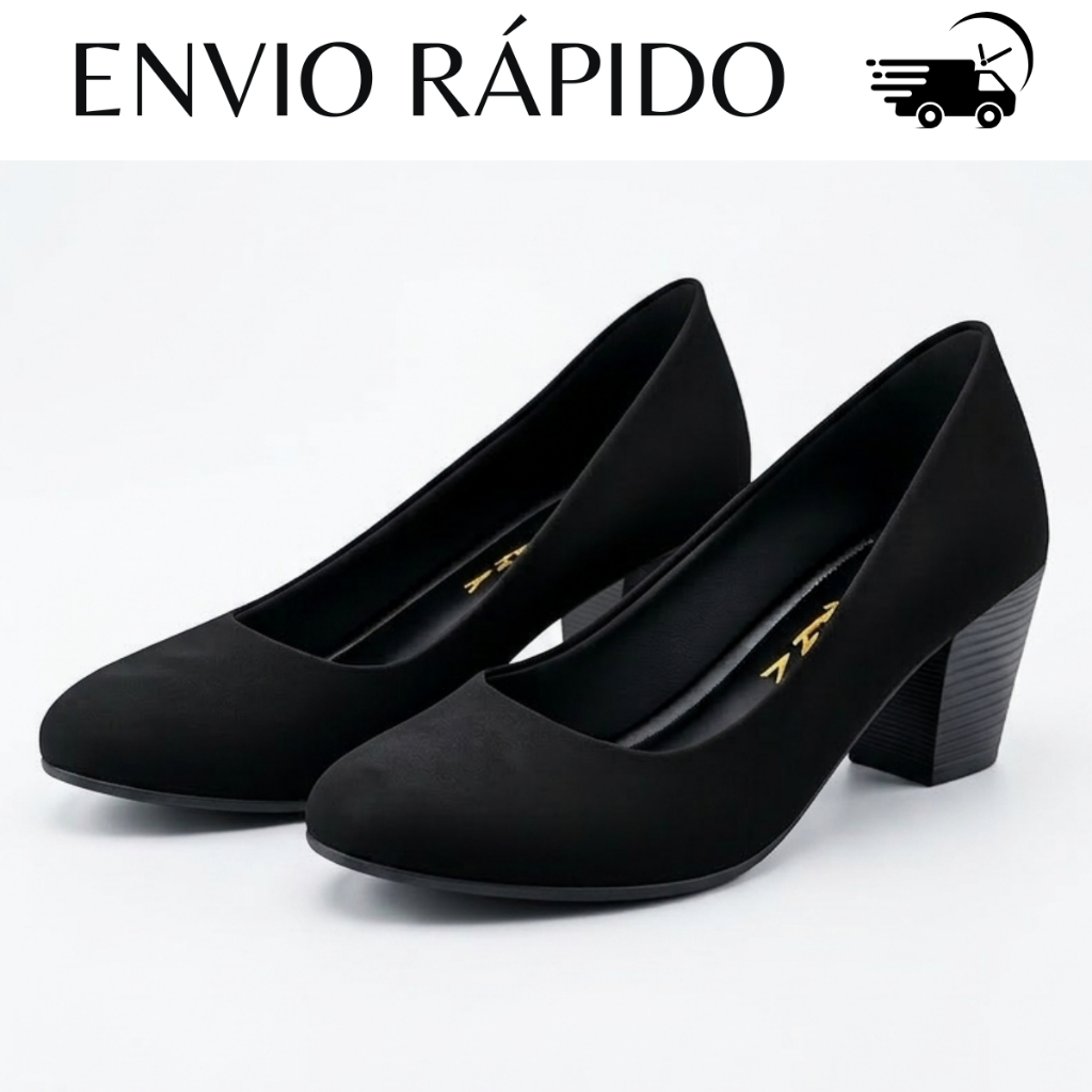 Sapato Feminino Scarpin Salto Baixo Agatha Clássico Confortável Dia a Dia em Oferta na Shopee