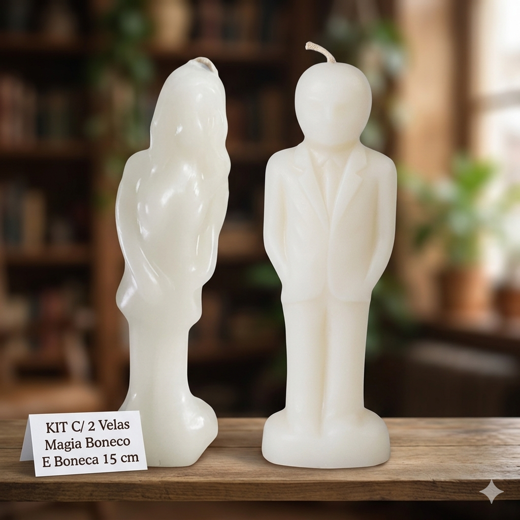 KIT C/ 2 Velas Magia Boneco E Boneca 15 CM