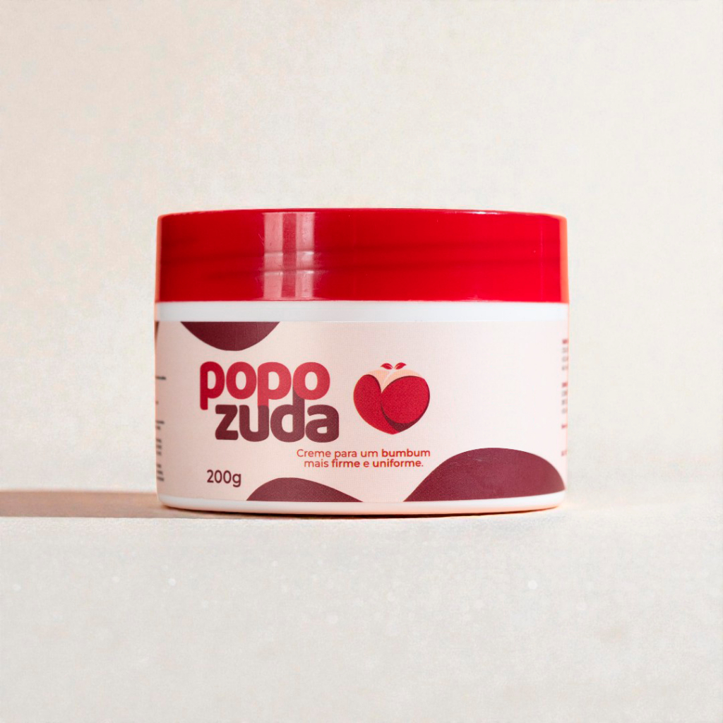 Popozuda Creme Rosa Termoativo Corporal 250g | Efeito Aquecimento e Firmeza da Pele