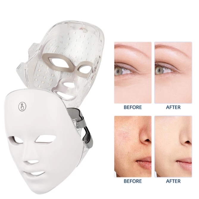 Máscara Facial Led Cuidados com a Pele, Aparência Mais Uniforme e Poros com Aspecto Suavizado em Oferta na Shopee