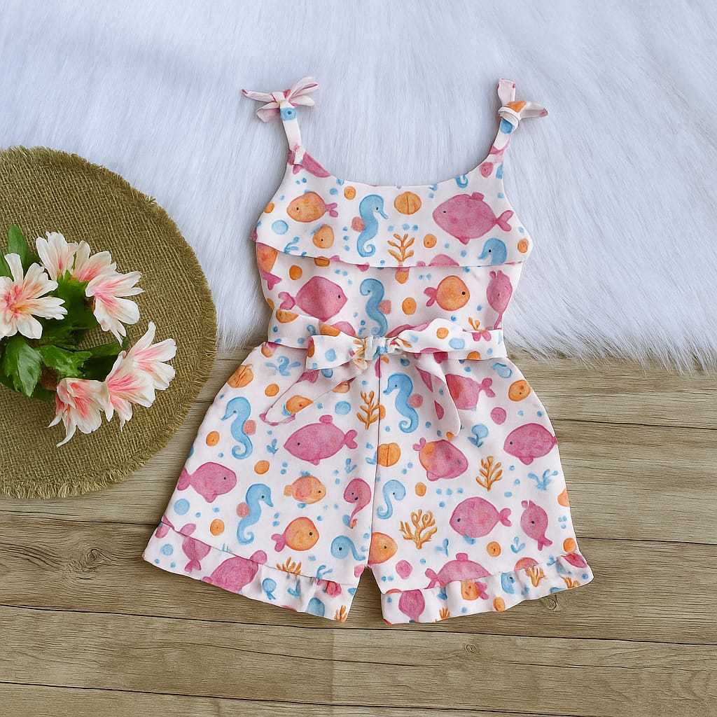 Macaquinho Botão, Roupa Infantil , Menina Roupas para Criança (1, 2, , 3 e 4 anos) modelos variados