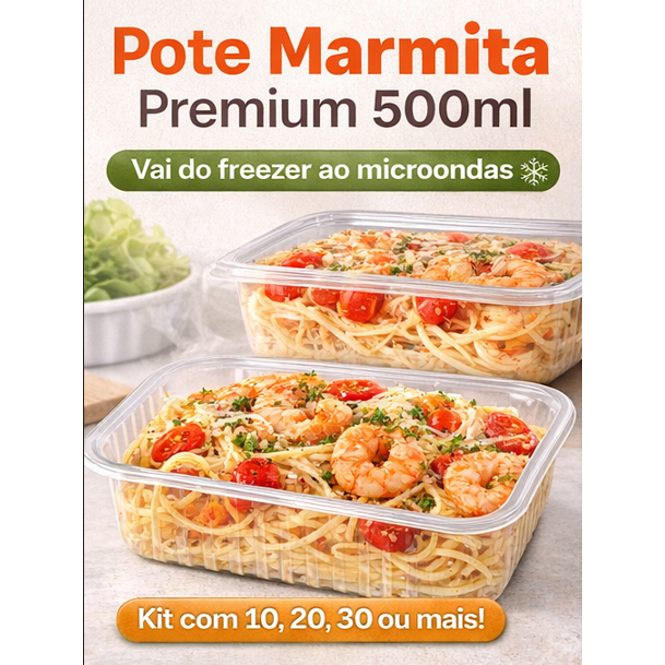 Pote Marmita Descartável 500ml Plastilânia