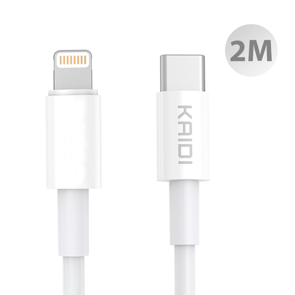 Cabo 2 metros Turbo pd para Iphone 11 12 13 14 pro max Tipo C para Lightning 30w rapido Kaidi