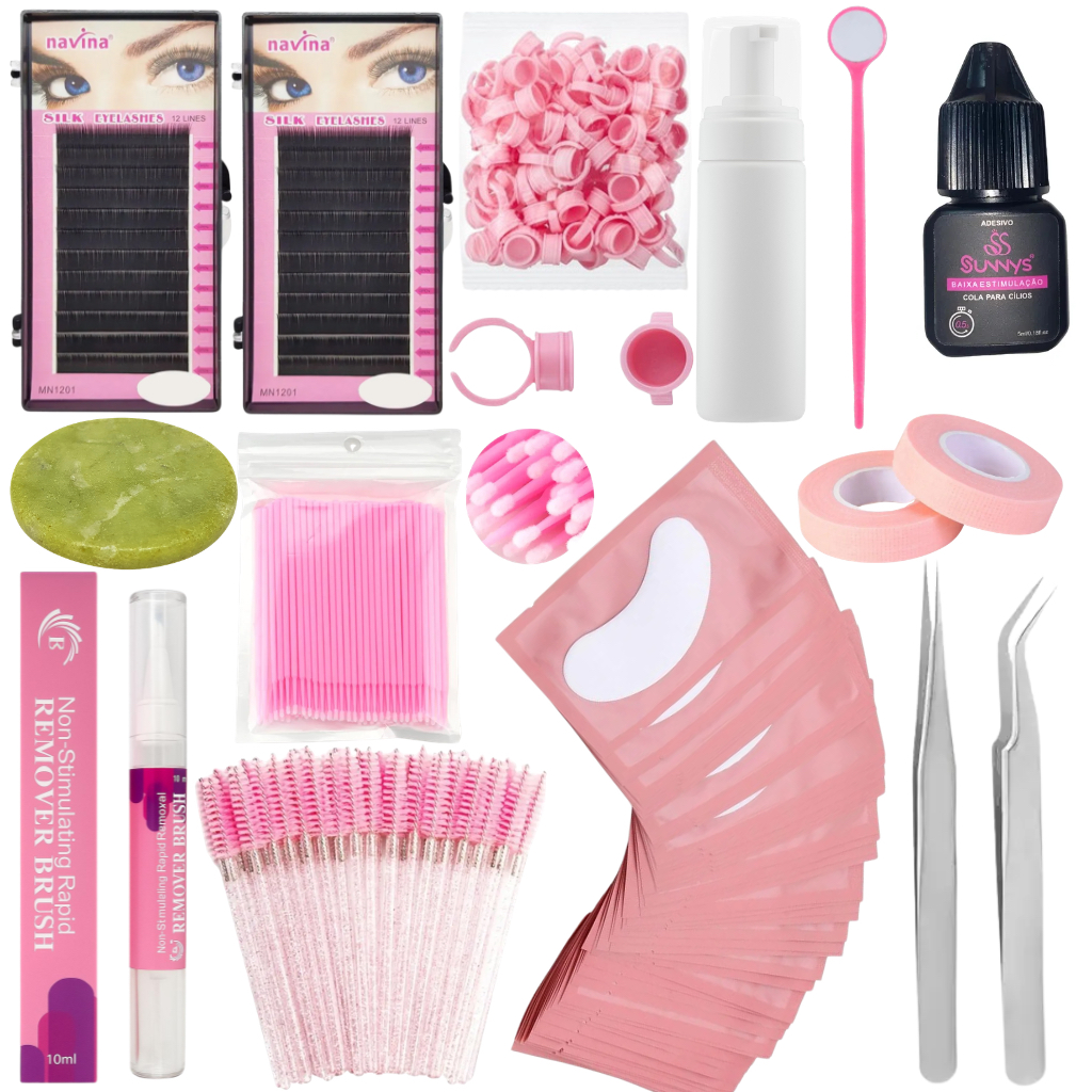 Kit Completo Iniciante Para Extensão e Alongamento De Cílios Iniciante e Profissional em Oferta na Shopee