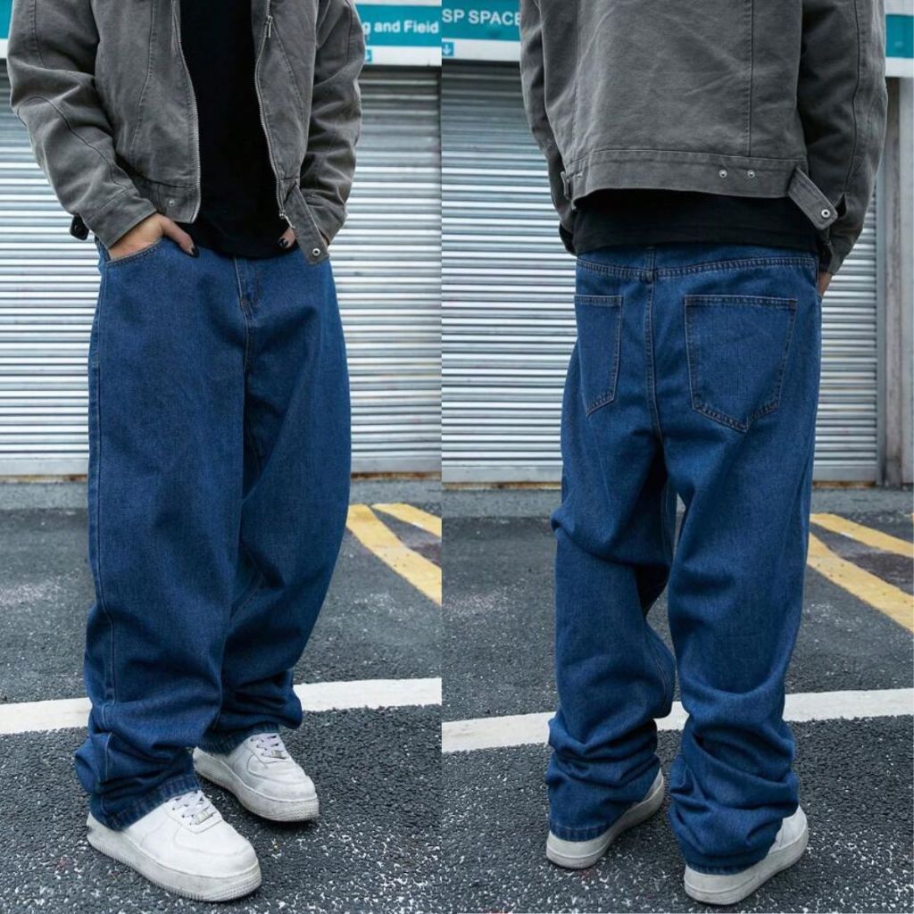 Calça jeans Masculina baggy balao Boca Larga pants cân Sk8 Estilosa Moda Masculina Estilo Mandrake em Oferta na Shopee