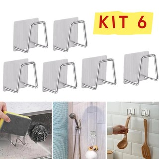 Kit Com 2/4/6 Aço inoxidável Suporte Porta Esponja para bucha de pia Prateleira de cozinha-1001