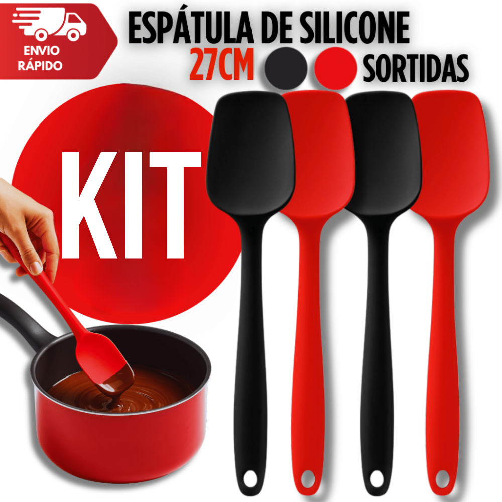 Espátula de Silicone Espátula 27cm Grande Reta Cozinha Casa Buffet Linha Premium Utilidades Multiuso