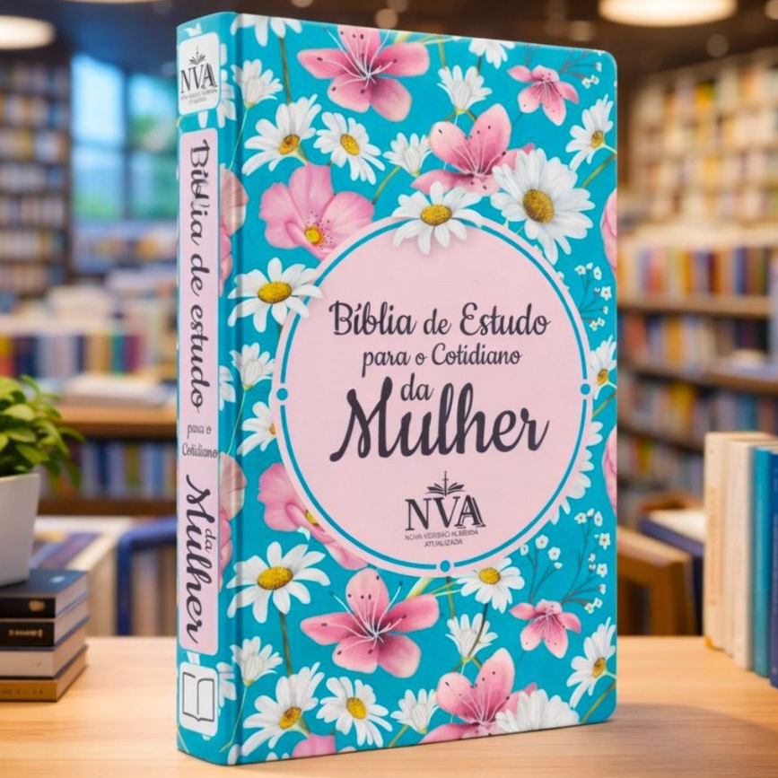 Bíblia de Estudo Para o Cotidiano da Mulher | NVA | Letra Grande | Capa Dura | Margaridas em Oferta na Shopee