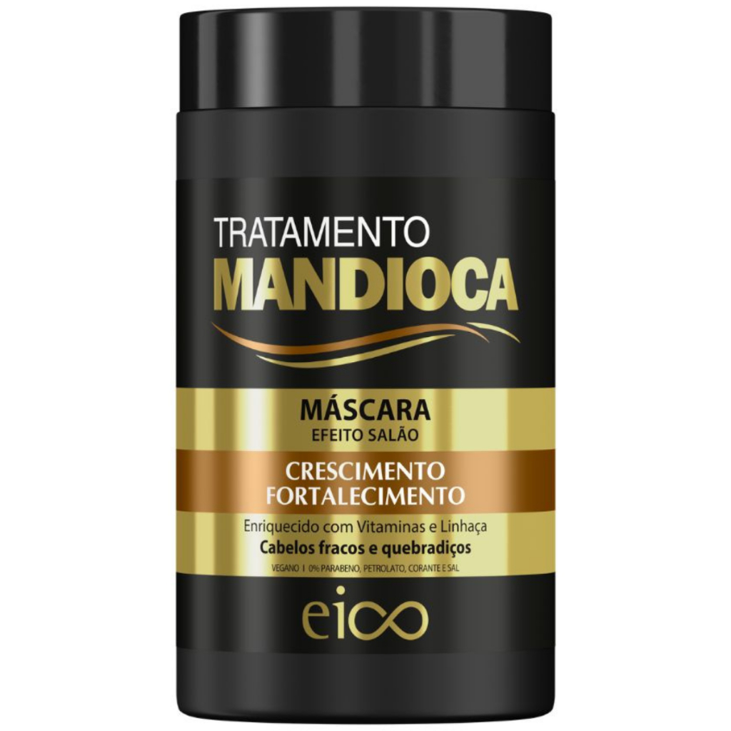Kit Eico Máscara Cronograma Cabelos Longos Crescimento Resistência + Mandioca + Babosa 1Kg
