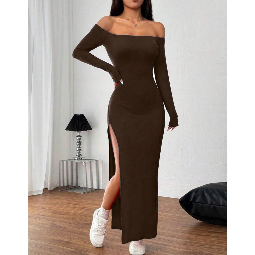 Vestido Longo Com fenda Lateral Tomara que Caia Ombro a Ombro Elegância Conforto