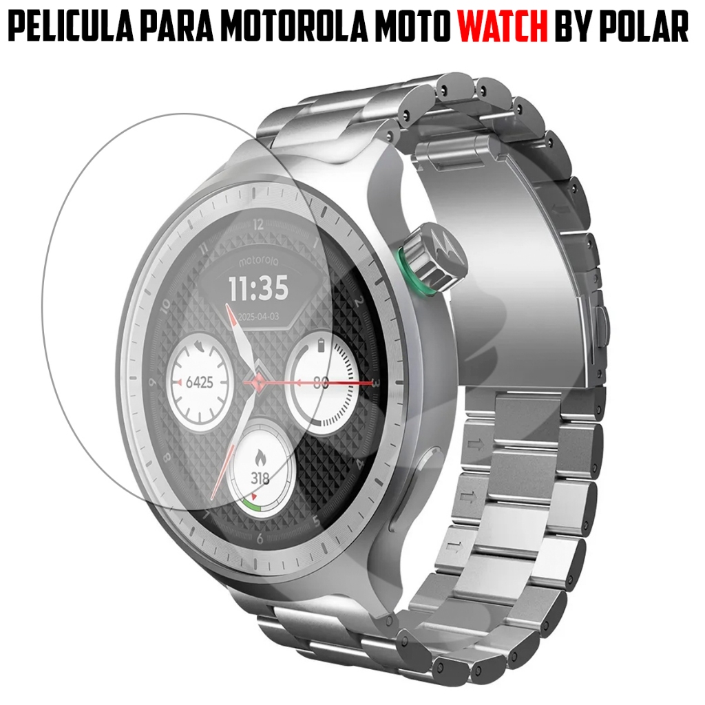Película Vidro Temperado de Proteção para Smartwatch Compatível com Modelo Moto Watch By Polar