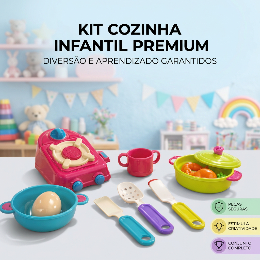 Kit Cozinha Infantil Completa Panelinhas Brinquedo Casinha Acessórios Menina 3+ Oferta Top