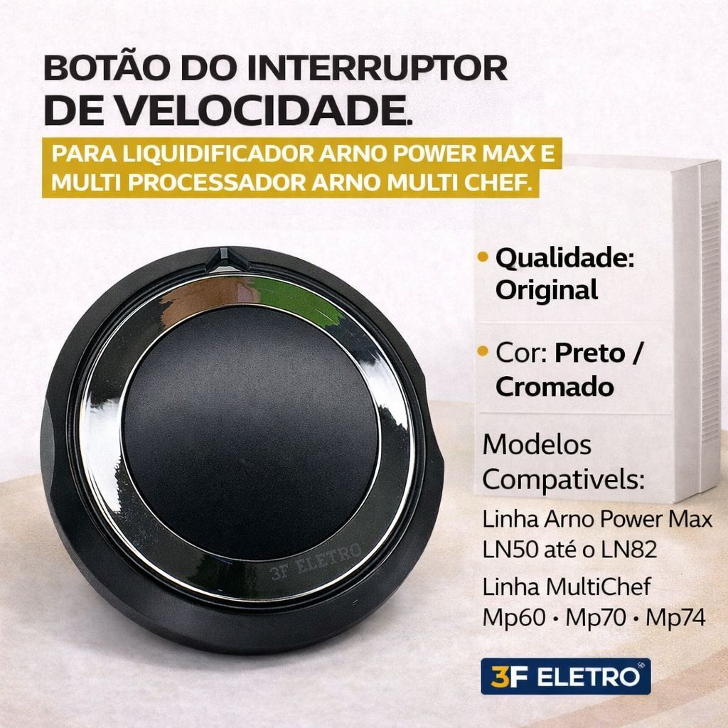 Botão Da Velocidade Original do Multiprocessador Arno MultiChef Mp60 Mp70 Mp74 Preto