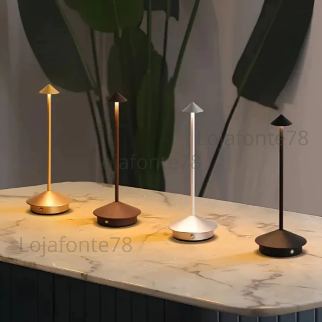 Luminária De Mesa Led Toutch Sem Fio Recarregável 3 Cores Dimerizavel Designe Moderno ref: TJD01