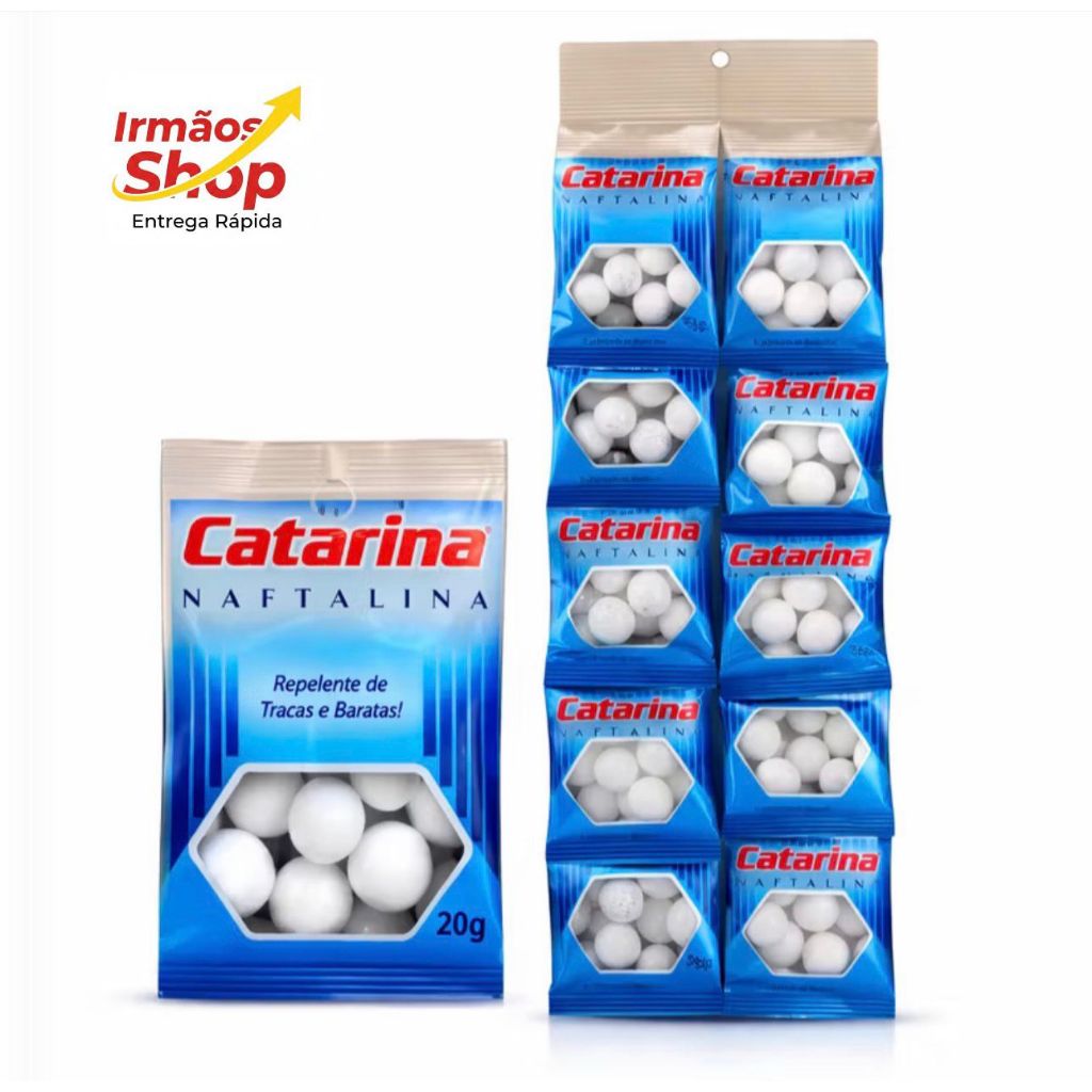 Kit de Naftalina 12 Unidades Catarina – Proteção contra Mofo e Insetos, Ideal para Roupas e Ambientes Promoção em Oferta na Shopee