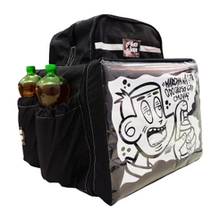 MOCHILA BAG DELIVERY APLICATIVO KAIO VICIO TINTA BOLSA PERSONALIZADA GRAFITADA TÉRMICA 45 LITROS