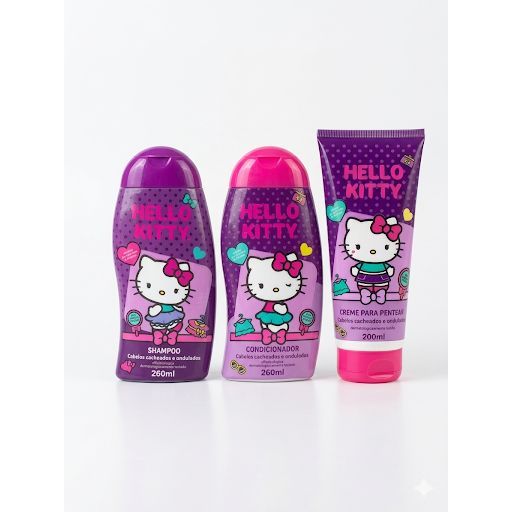 Kit Hello Kitty shampoo+Condicionador+Creme Pentear cabelos Cacheados — imagem 2 de 2