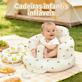 Cadeira Inflável Portátil Do Bebê Sofá Macio à Prova De Vazamento Impresso Dobrável Do Chuveiro Assento Inflável em Oferta na Shopee