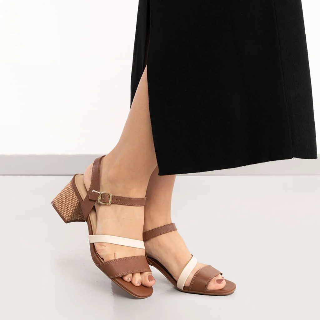 Sandália Feminina Modare Salto Bloco Médio Baixo Confortável em Oferta na Shopee