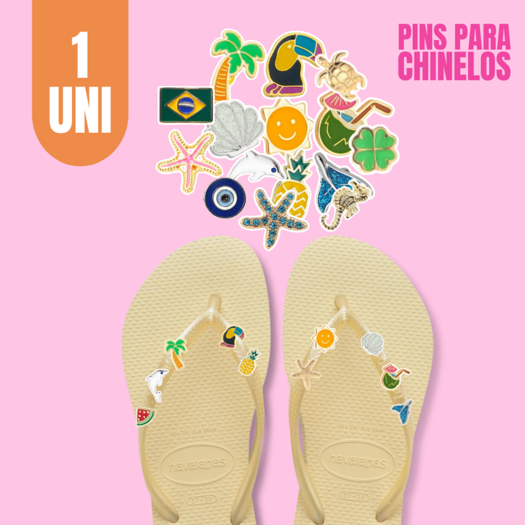 Piercing Pin Pingentes Para Decorar  Personalizar Chinelos em Metal Diversos Modelos Aplicação Pino Bottons
