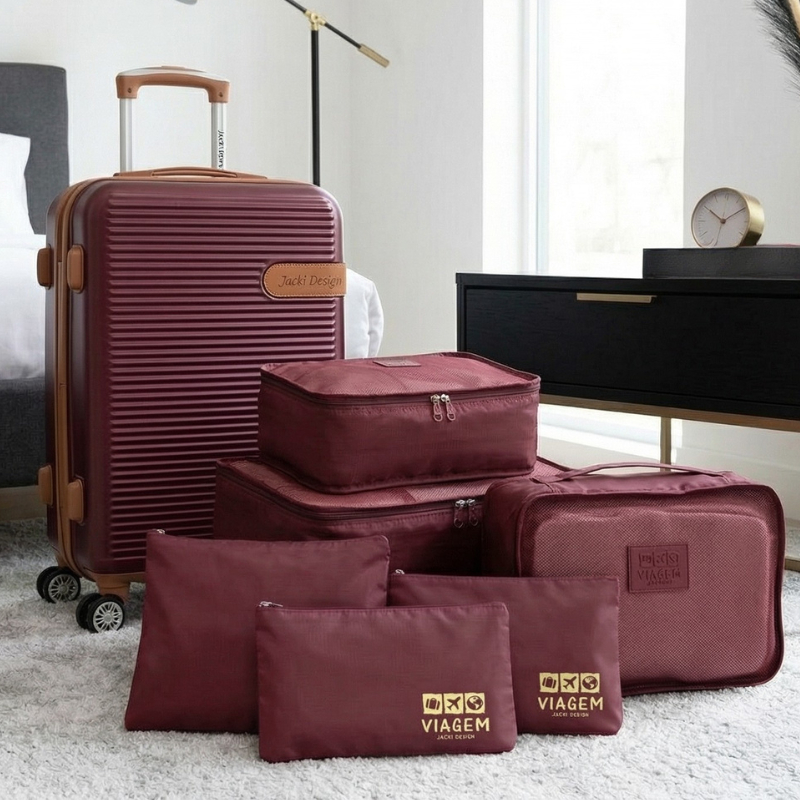 Kit Mala de bordo + Organizador de mala com melhor Custo-Beneficio para Viagem e passeio
