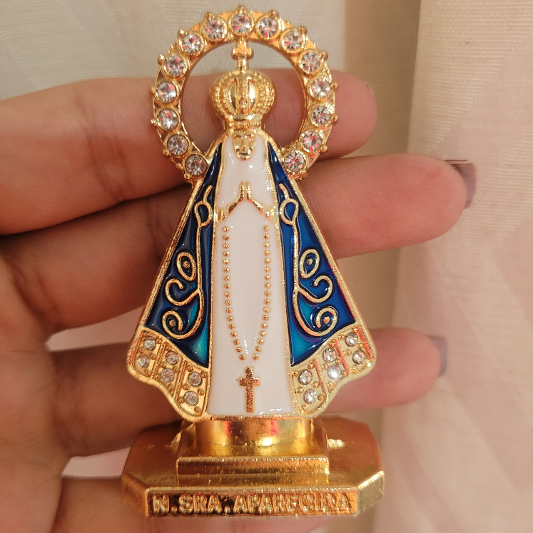 Santa Santinha Nossa Senhora Aparecida Proteção Religioso Enfeite Miniatura para Carro e Caminhão