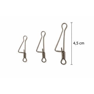 Grampo de Pesca Kit 20un Snap Engate Rapido Aço inox Praia Mar Rio Pescaria Isca Artificial Tucunare