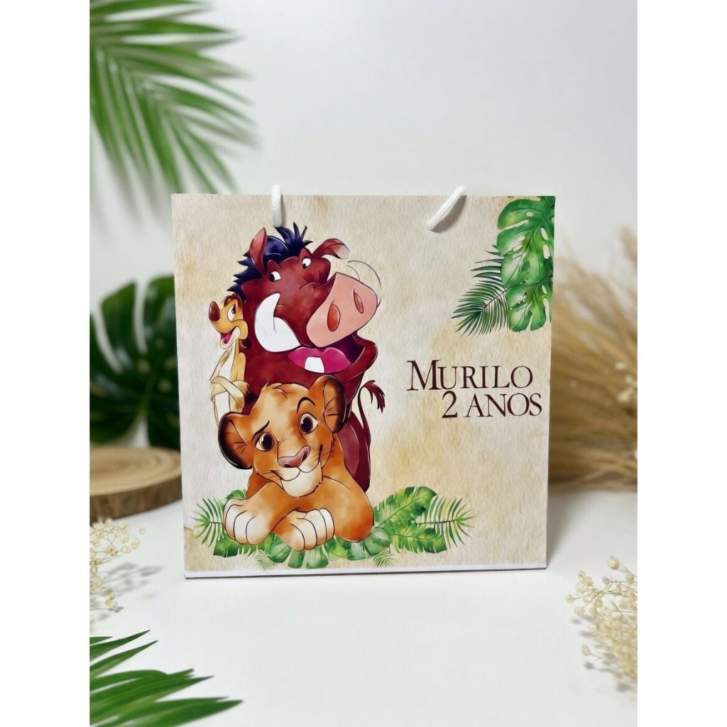 Sacolinha REI LEÃO/ Personalizado/ Lembrancinha/ Mimos/ PEGUE E MONTE/10/15/20/25/30