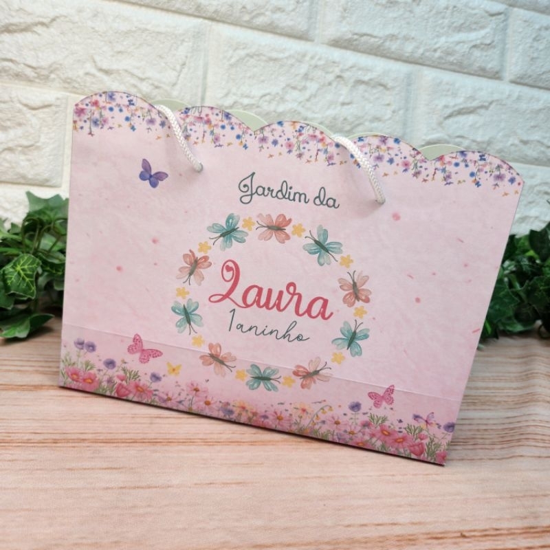 Sacolinha Jardim Personalizada l Sacolinha l Lembrançinha l Festa Infantil l Festa Jardim Borboletas