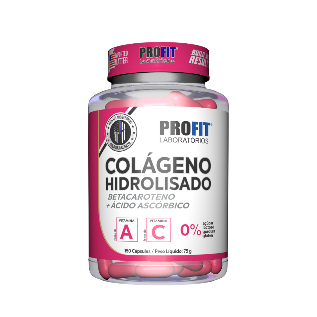 Colágeno Hidrolisado 150 Cápsulas Betacaroteno e Vitamina C Profit