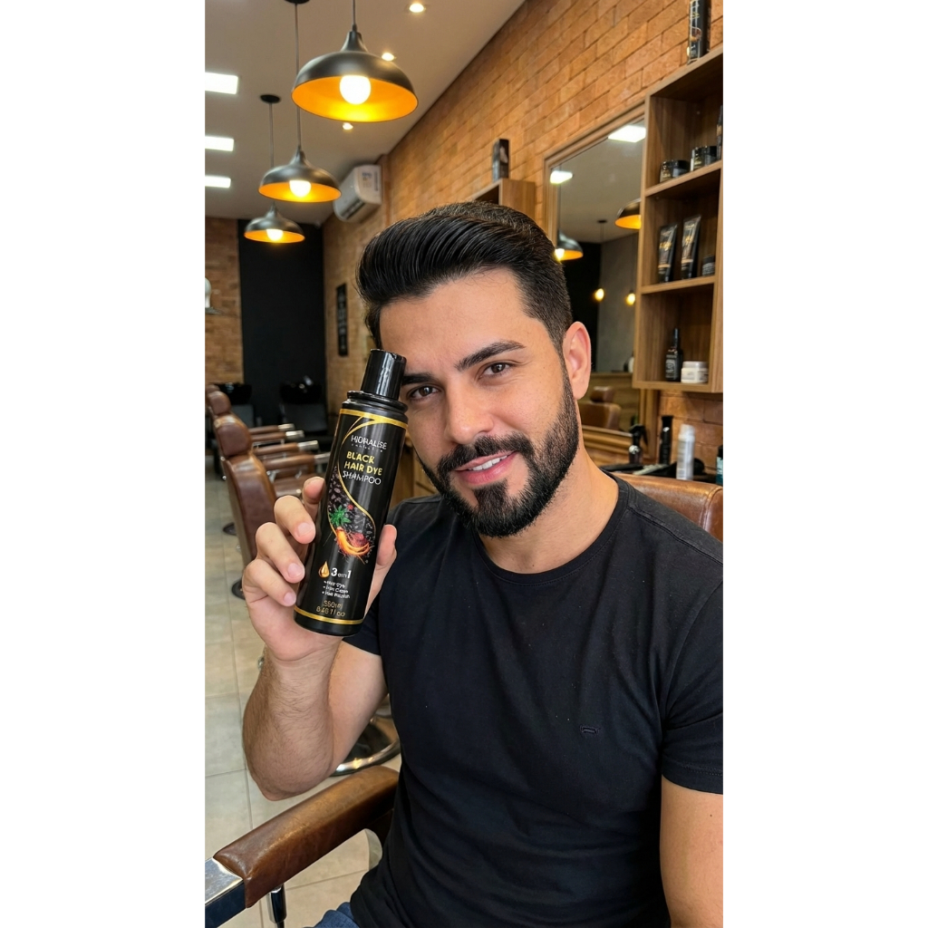 Shampoo Escurecedor de Cabelos Tonalisantes Preto 3 em 1 Black Hair Dye 250ml Hidralise em Oferta na Shopee