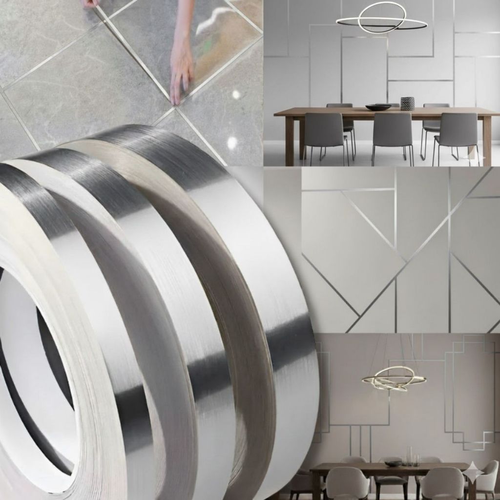 Fita Decorativa Autocolante Dourada 50M Metalizada Premium Parede Piso Teto Impermeável Liso