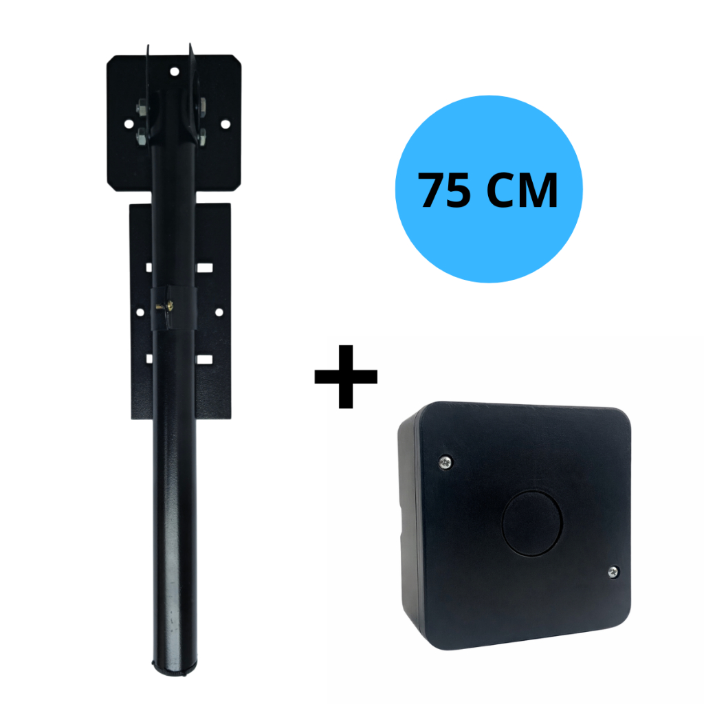 Kit Suporte 75cm para Câmera e Sensor de Barreira + Caixa Organizadora CFTV