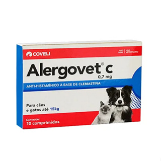 ALERGOVET 0,7 MG COM 10 CPRS - COVELI USO VET em Oferta na Shopee