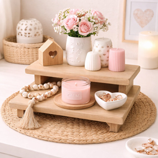 Kit 2 Bandejas Decorativa Madeira Mdf Cru Pe Decoração Festa Mesa Evento em Oferta na Shopee